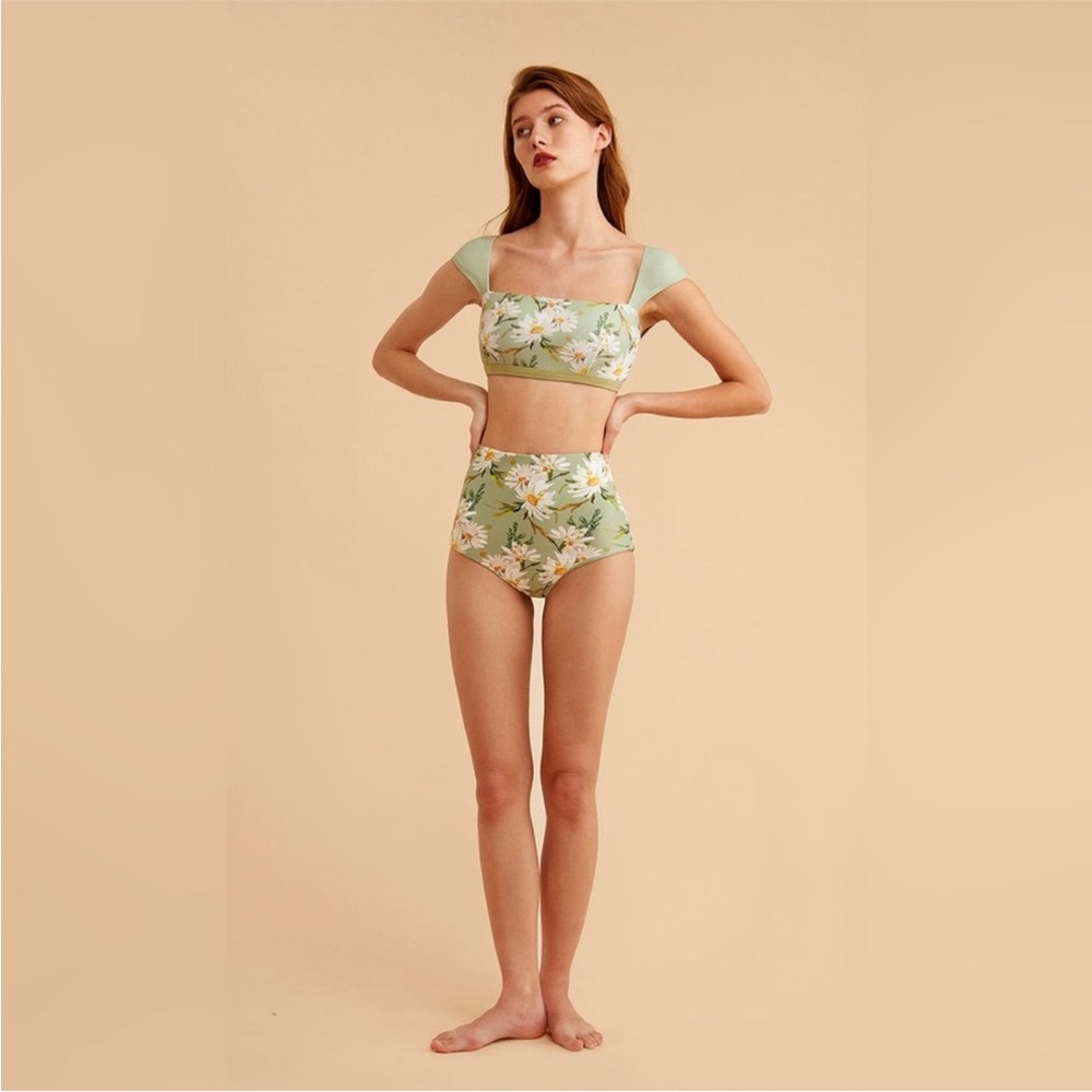 Floral Green Bikini Set